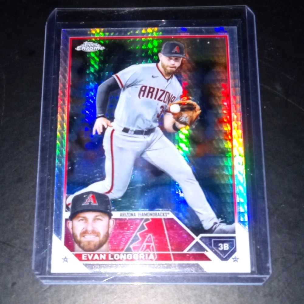 Evan Longoria Rainbow Foil Parallel Topps Chrome 2023 #166
